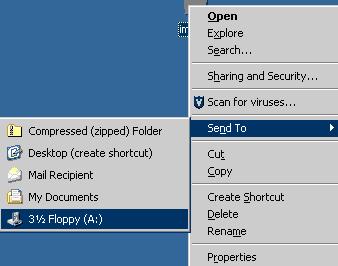 How to add new destinations to &#8220;Send To&#8221; menu in windows XP?